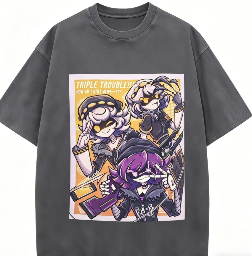 MURDER DRONES Anime Lover Washed T-shirt Year round clothing high quality personality Clothes Plus Size Unisex New Model Couples tee