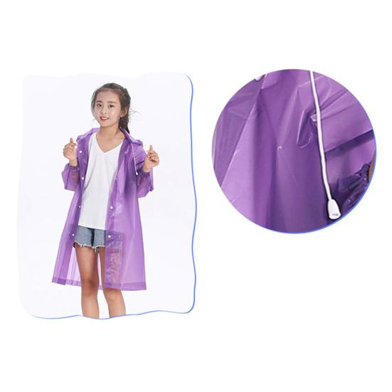 Детский плащ для мальчиков и девочек, прозрачный длинный дождевик с капюшоном из ЭВА, уличная дождевик