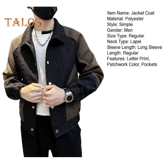 Мужская куртка с длинным рукавом и лацканами, ветрозащитный дизайн в стиле хип-хоп, цветная куртка с 3D-узором в виде букв