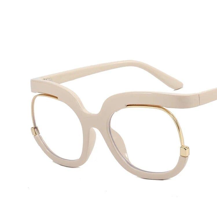 2023 Ins Rainbow Frame Fashion Retro Round Anti Blue Light Women Glasses Vintage Oversized Colourful Frame Clear Eyeglasses
