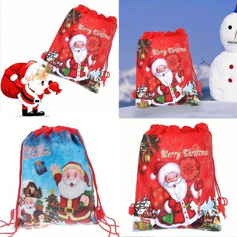 5 шт. Рюкзаки Дед Мороз Рождественские принадлежности Упаковка игрушек Рождественский подарочный мешок Мешки для хранения Мешки на шнурке
