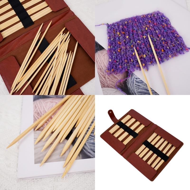 Двусторонняя спица с чехлом, длиной 20 см, деревянная спица для начинающего вязальщика, для вязания свитера, носка, шарфа