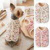 Floral Print Dog Winter Coat Autumn Winter Cat Winter Vest Durable Two-Leg Pet Outfit  Daily Wear