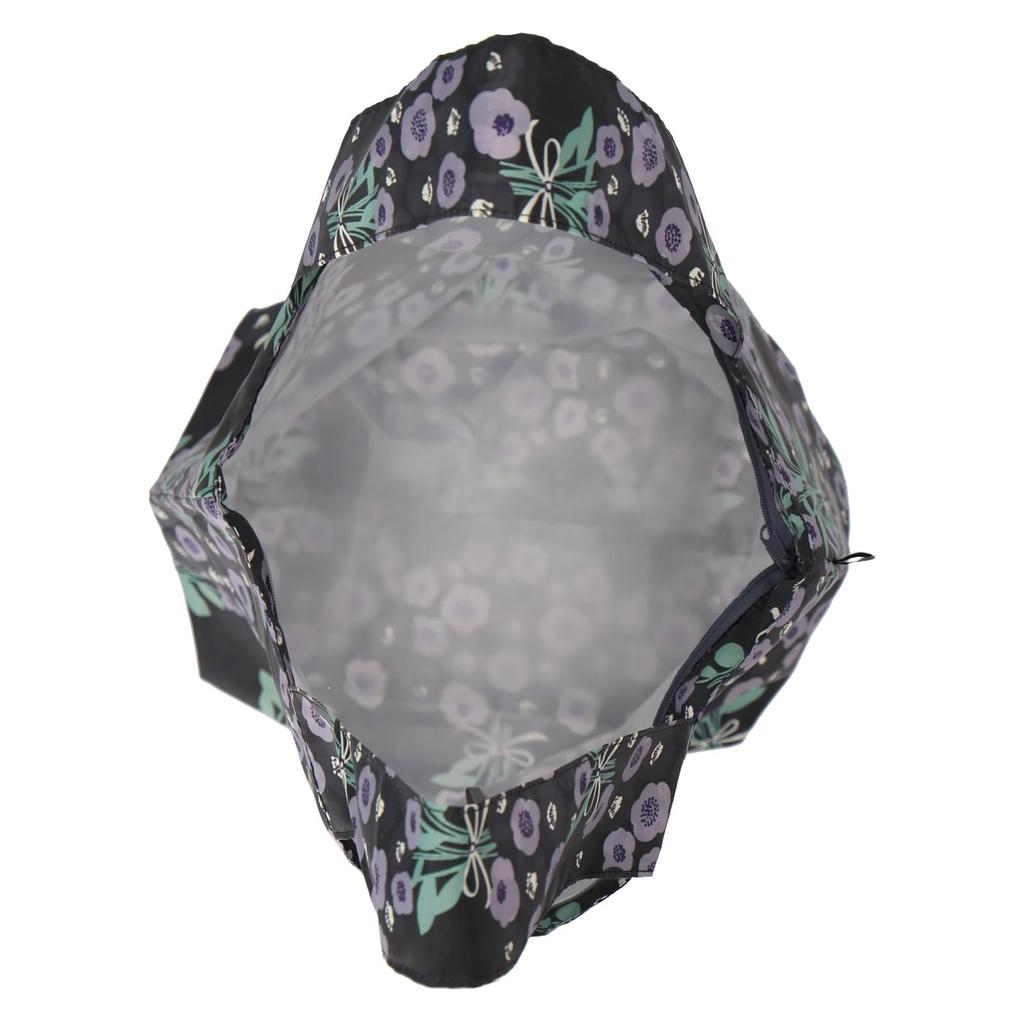 Folding Bag 30201502 Handkerchief Women 30201502B Kukkakimppu Width 41cm X Height 32cm X Depth 17cm [Kippis] Black (bouquet) Approx.