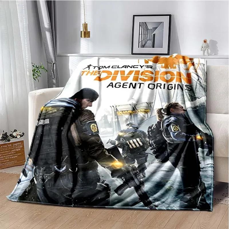 D The Division Flannel Blanket Gamers Soft Warm Plush Throw Blanket for Bedroom Living Room Sofa Bed Picnic Blanket Boys Gift