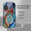Золотой Феникс Для Apple IPhone 16 11 13 15 14 Pro Max 12 Mini 7 8 Plus XR X XS Чехол для телефона из закаленного стекла эллиптической формы