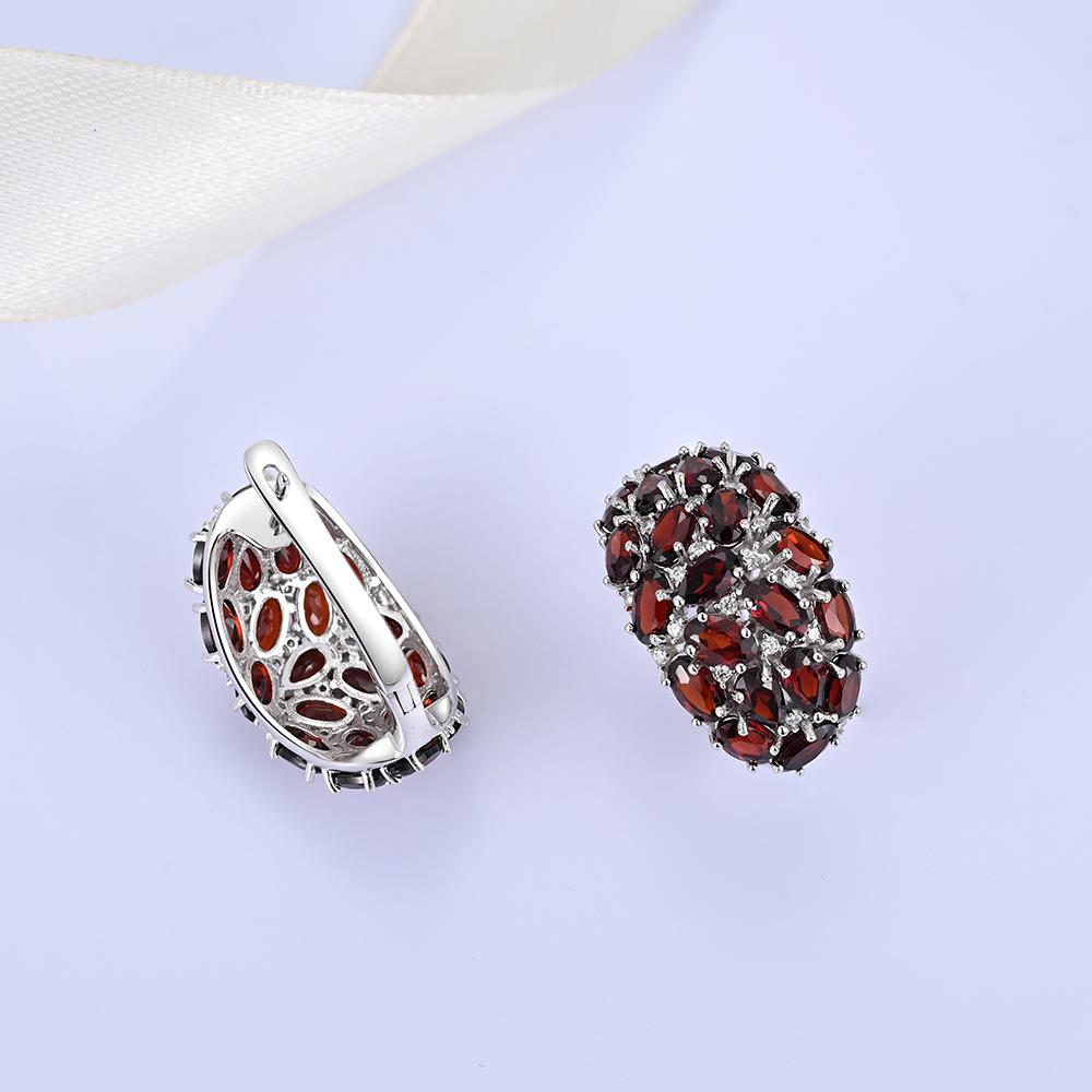 Удивительные серьги-кольца из стерлингового серебра 925 пробы, комплект ювелирных изделий из натурального красного граната, драгоценный камень из Мозамбика, женский подарок на годовщину