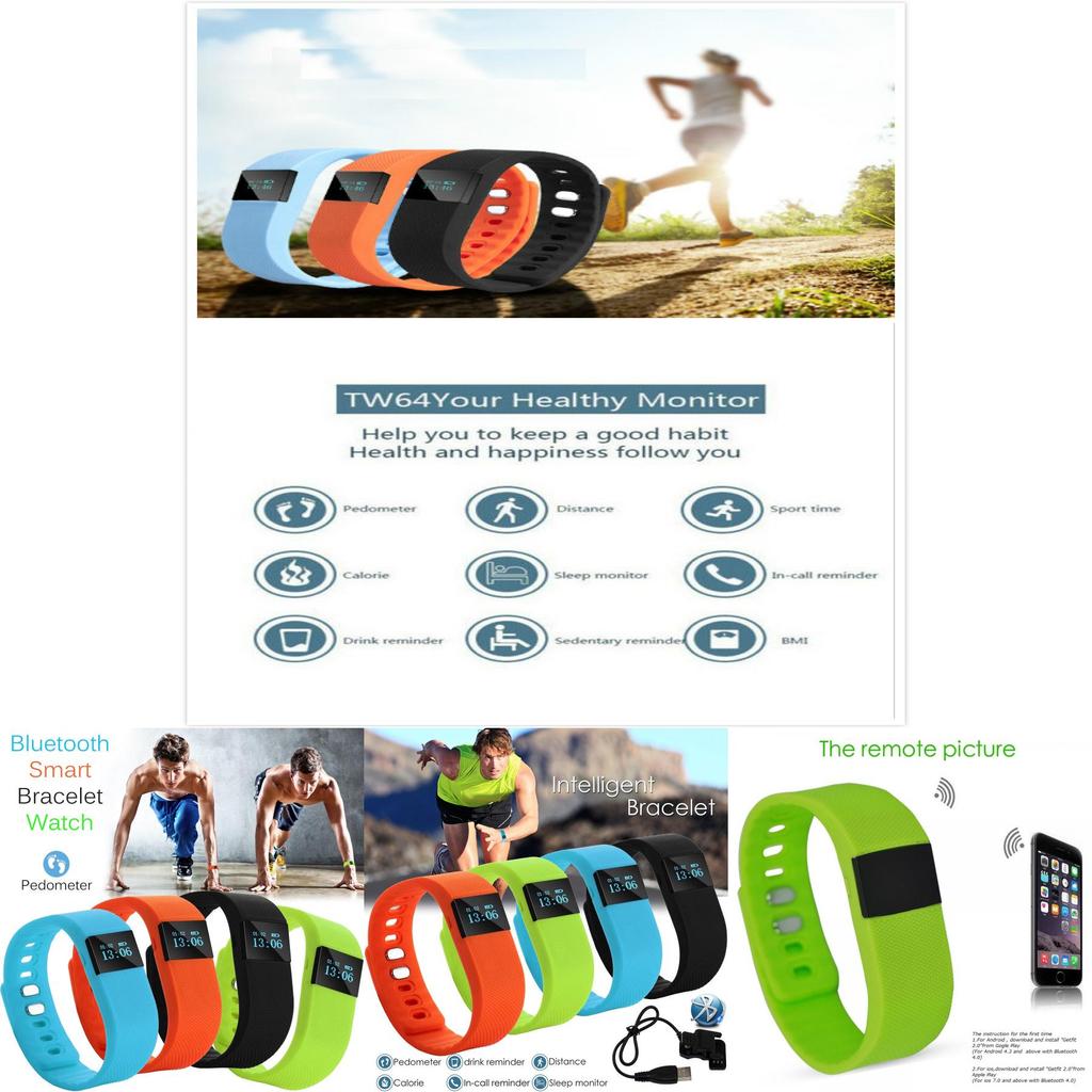 Lowcost Smart Health Bracelet With Step Calorie And Time Tracking For Fitness Enthusiasts
