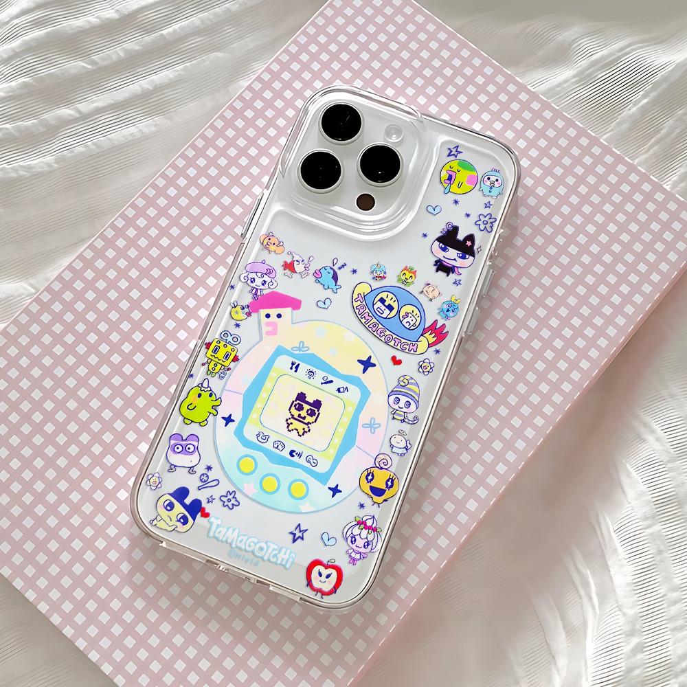 Милый чехол для телефона Tamagotchis для IPhone 17 16 16e 15 14 13 12 11 Mini Pro Max X XR XSMax 7 8 Air Plus Прозрачная задняя крышка