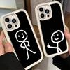 Чехол для телефона iPhone 17 Air 16E 15 16 Pro Max Смешной Стикермен Человек-спичка Чехол 14 Plus 13 12 Mini Мягкий Силиконовый Fundas