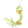 Wooden Easter egg pendant with flowers in yellow and green, 70CM