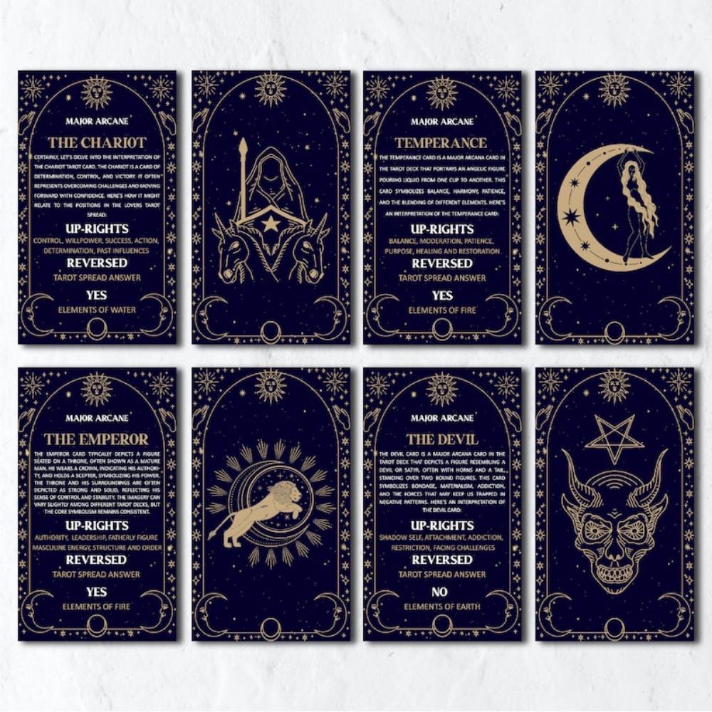 10,3*6 см Карты значений Таро 78 шт. Карты схематичные традиционные изображения и на другой стороне значения ключевых слов