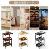 Merytes Kitchen Open Kitchen Gap Wooden Shelf with Steel Storage Shelf 3-Tier Cart, Shelf, Rack, Storage, Shelves, Multi-Function