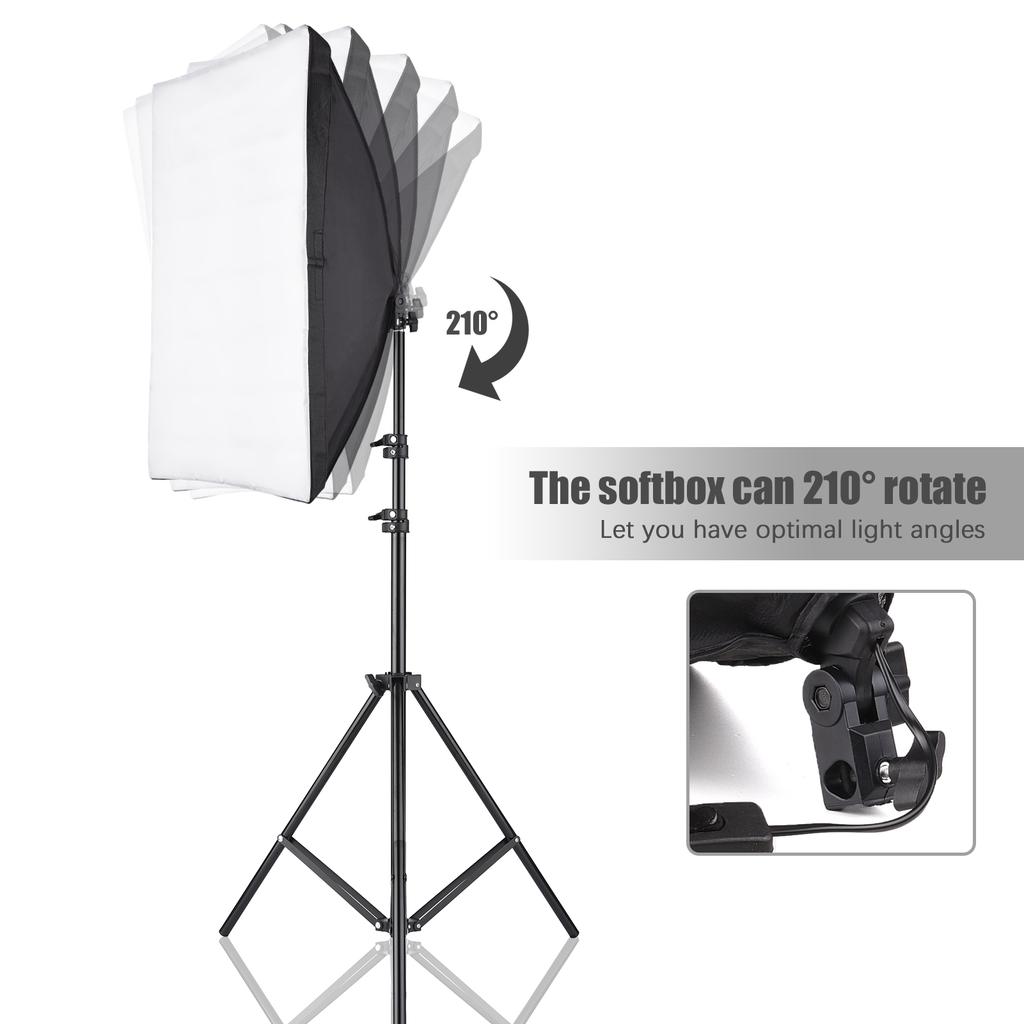 Andoer Studio Photography Softbox Kit with 50x70cm Softbox * 1 + 2M Metal Tripod Stand * 1 for Live