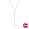 Stylish And Simple S925 Sterling Silver Y-Size Pearl Women'S Temperament Collarbone Necklace