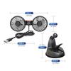 12V/24V SUV Car Seat Back Cooling Fan USB Charge Dual Head Fan 360 Degree Rotation Auto Headrest Ventilation Fan Neck Cooler