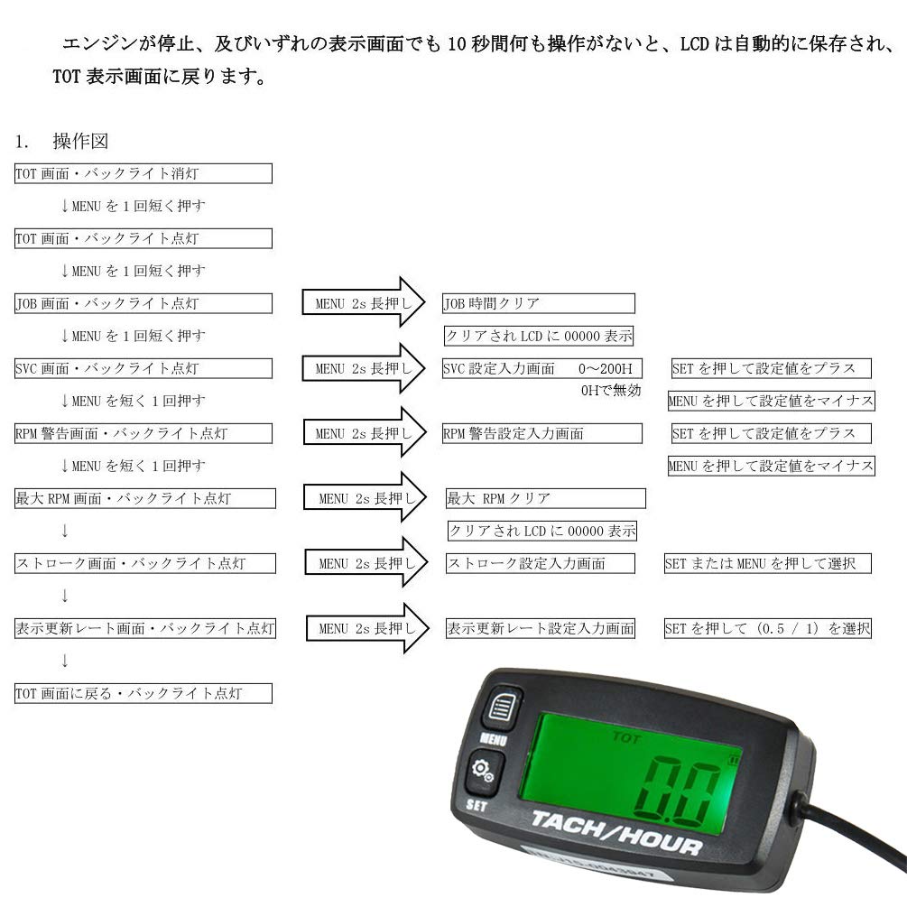 Цифровой тахометр Тахометр для двигателя мотоцикла Выглядит простым в установке и очень универсальным Может использоваться для промышленных двигателей, таких как газонокосилки