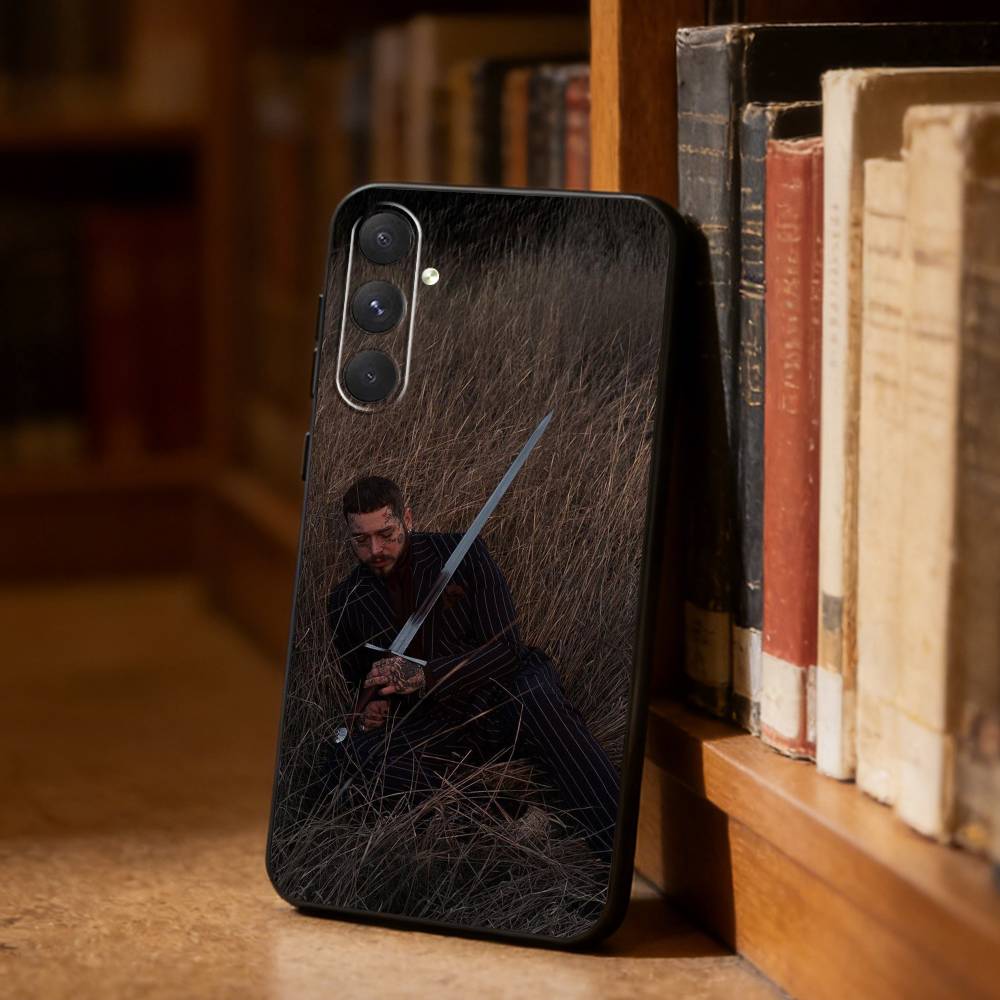 Чехол для телефона King P-Post M-Malone для Samsung S26, S25, S24, S23, S22, S21, Ultra, Plus, FE Черный Мягкий Чехол