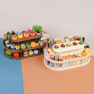 Миниатюрный Мини Супермаркет Маленький Игровой Продукт Питания Напиток Фрукты Стеллаж для Выкладки Детская Имитация Игровой Домик Игрушка Стеллаж для Десертов