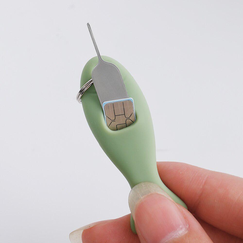 1PCS for SIM Card Removal Needle Pin Holders Tray Open Mobile Phone SIM Card Storage Case Ejecter Tool with Keychain