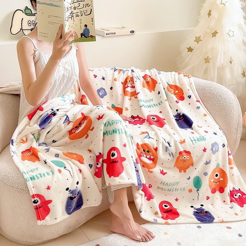 Christmas Flannel Fleece Throw Blanket Thickened Geometric Home Sofa