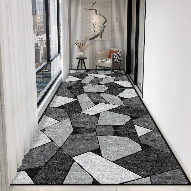 Роскошный Геометрический Длинный Ковролин для Коридора Лестницы Прохода Нескользящий Коврик-Дорожка Декор Дом Гостиная Проходной Коврик для Ног Настраиваемый