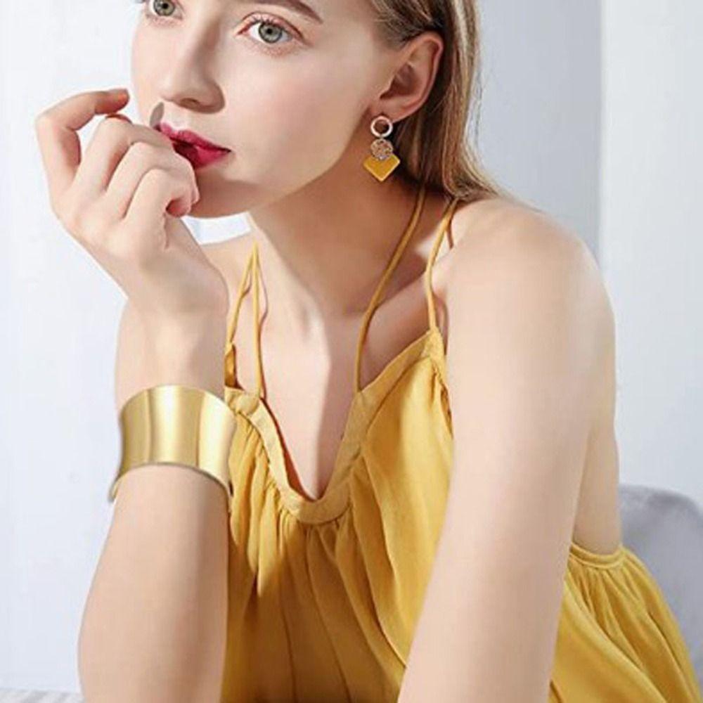 Adjustable Open Armlet Bracelet Gold/Silver Metal Bracelet Jewelry Cuff Bangle  Women