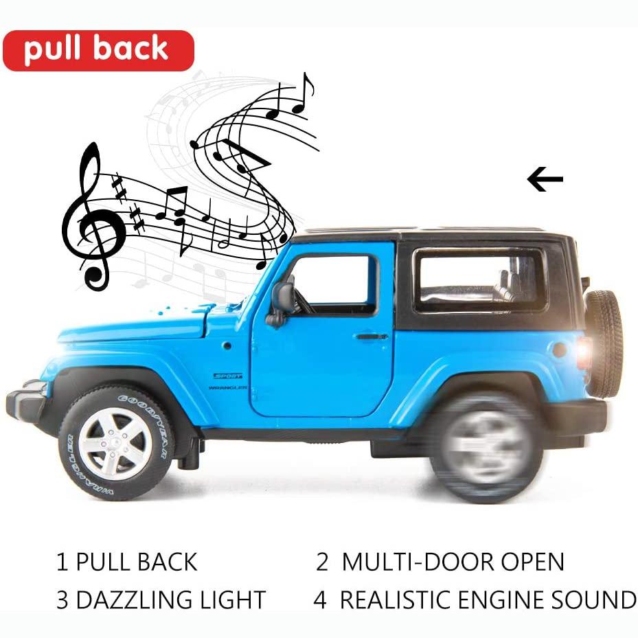Литые модели машинок, игрушечные машинки, Wrangler 1:32-масштабная игрушечная машинка из сплава со звуком и светом для девочек и мальчиков, детские игрушки