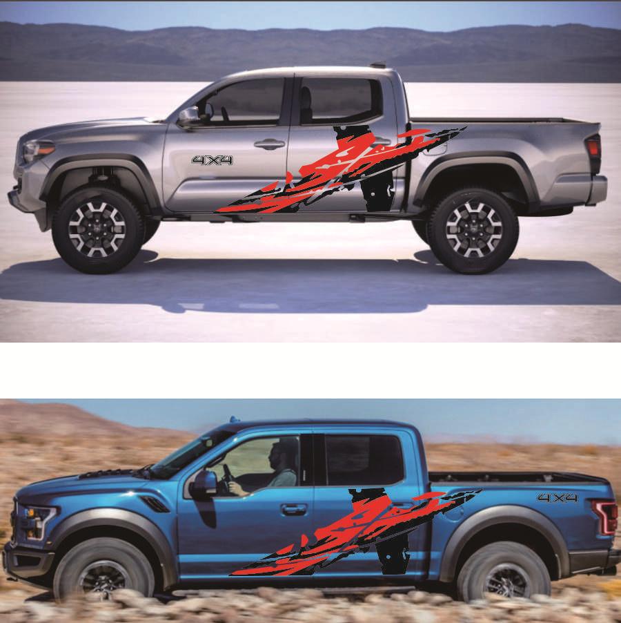 2pcs Graphics Vinyl Decal Truck Decal Auto Styling Decoration Accessories for Pickup 4x4 Off Road