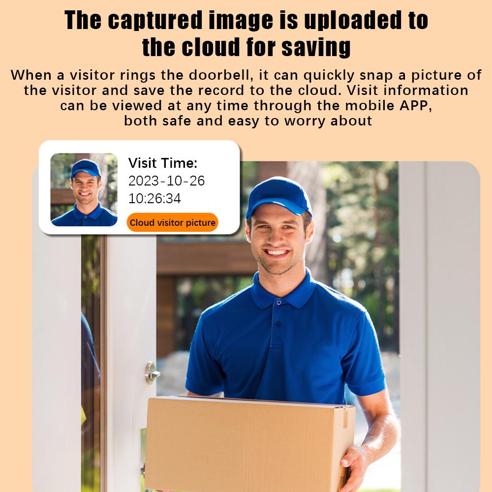 Беспроводной видеодомофон Умная камера домофона с мелодией Tuya APP 2.4G WiFi 720P Двусторонняя аудиосвязь Инфракрасное ночное видение Широкий угол обзора
