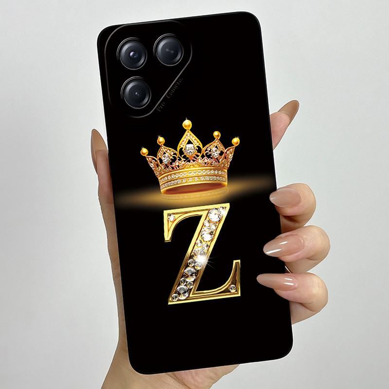 Чехол для телефона Tecno Pova 7 Neo Корона Первоначальные буквы Жидкий силикон Пылезащитный Полная защита Для Tecno Pova 7Neo Funda Coques