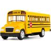 Diecast Yellow School Bus Toy Cars for Kids, 5 Inch Pull Back Car with Opening Doors and Rubber Tires