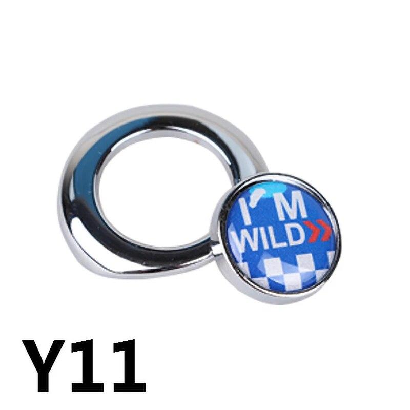 Одна кнопка «Пуск», декоративная наклейка для автомобиля, серебристый и черный металлический материал, эпоксидная смола, узор для MINI COOPER R55 R56 R60 R61