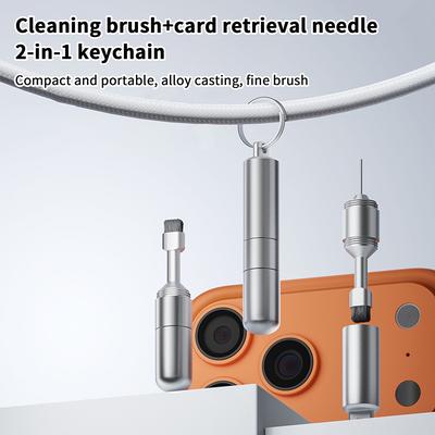 Инструмент для извлечения лотка SIM-карты 2 в 1, пин для извлечения, щетка для чистки наушников, инструменты для сброса, игла, открывалка, чистящая ручка, набор для iPhone, AirPods
