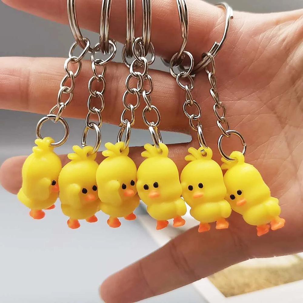 Small Gift Cute Little Yellow Duck Cartoon Key Chain Keychain Pendant Key Rings