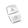 2Pcs Car Warning Light Button Cover Interior Trims For BMW  5 6 7 Series  Silver
