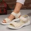 Large Size Casual Sandals for Women's 2024 New Sports and Leisure Fashion Fly Knit Sandals