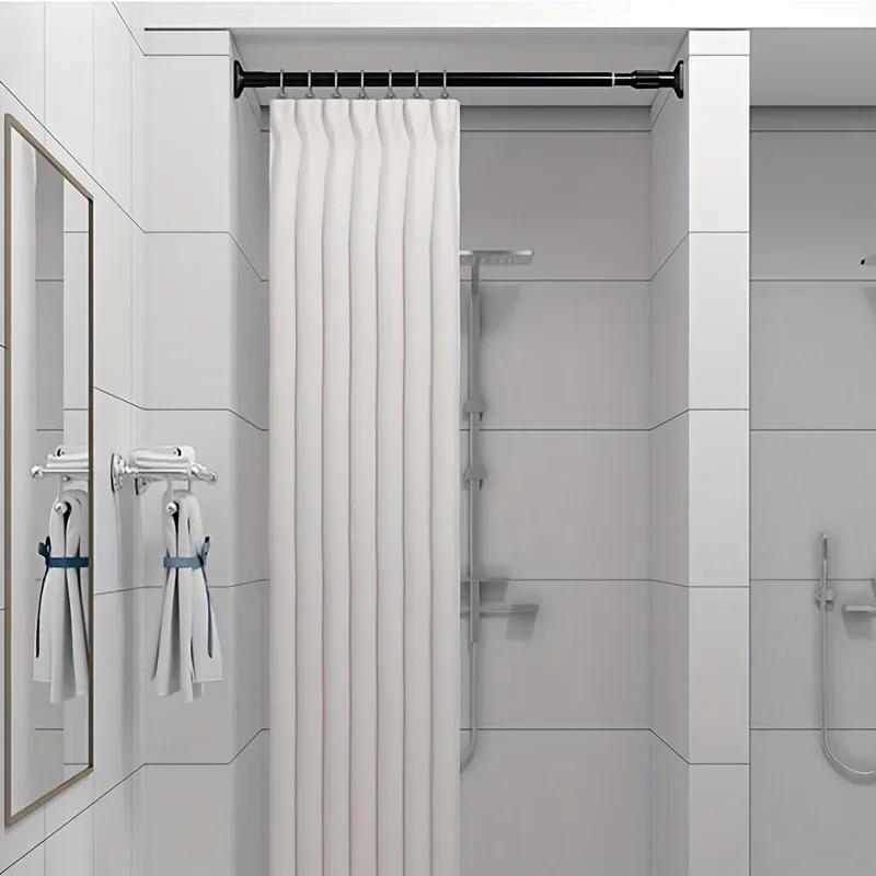 Непробивной телескопический стержень, регулируемый и простой в установке. Непробиваемая сушилка для белья, вешалка для одежды, шторы для спальни