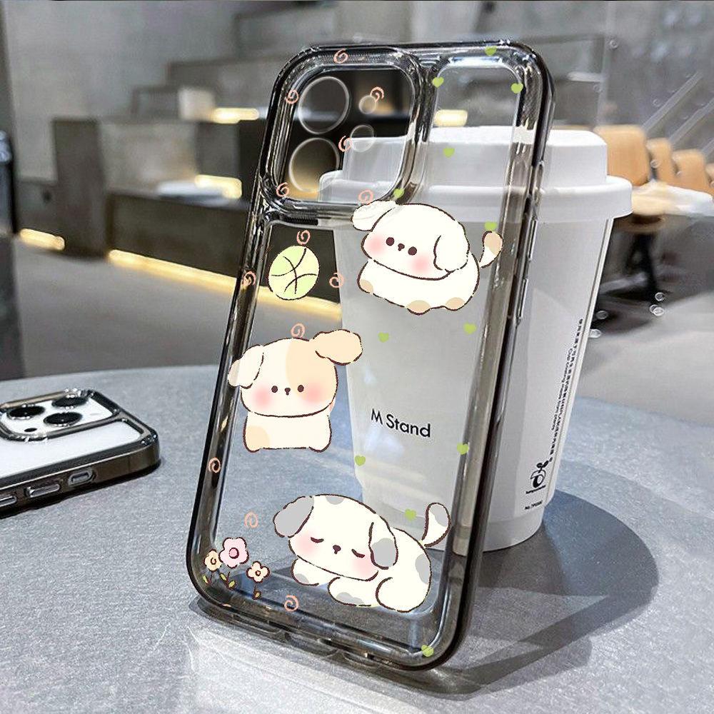 Чехол для iPhone17promax Apple 16 мобильного телефона 14/13 милый 15 легкий и тонкий мягкий чехол с щенком