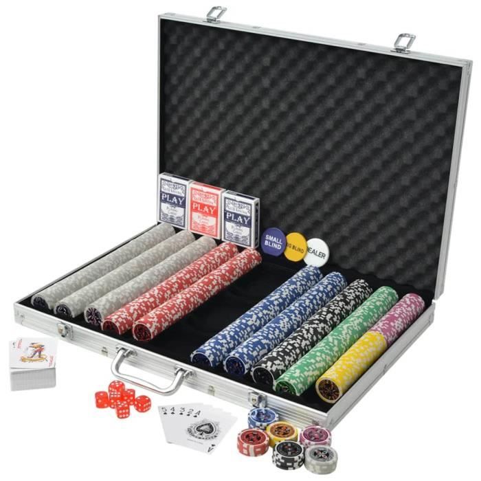 VidaXL Poker Set with 1000 Laser Aluminum Chips