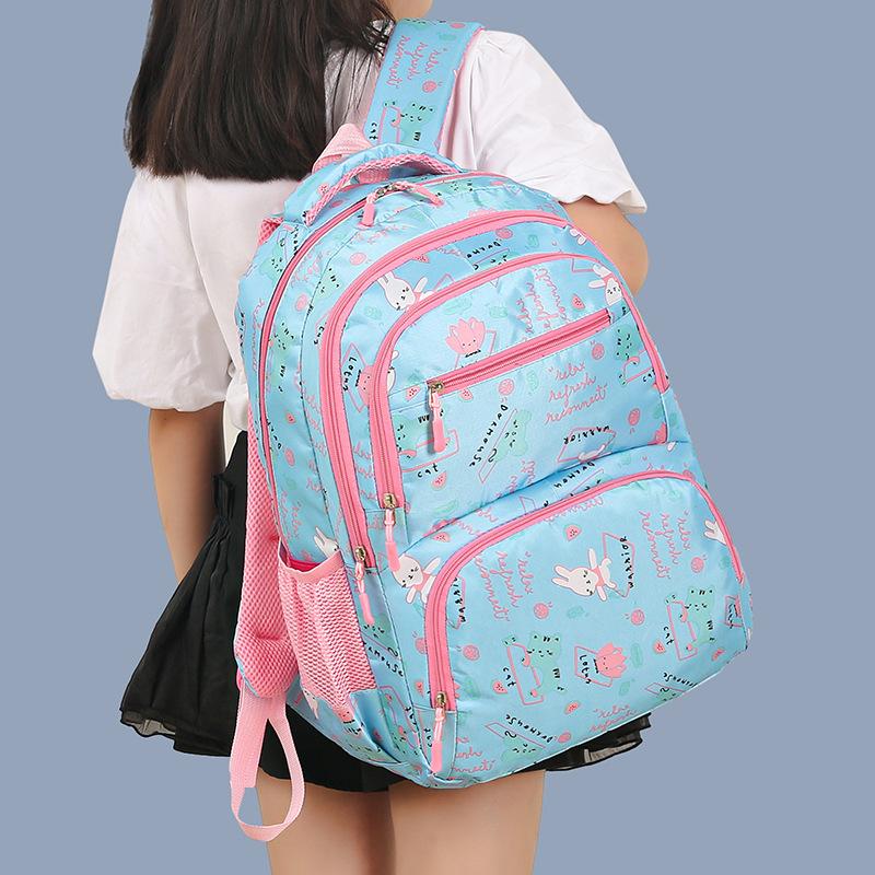 New Schoolbag, Primary School Children's Girls' Fashion Backpack, Lightweight Burden Reduction Spine Backpack