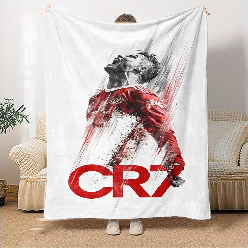 1pc Blanket - Cristiano Ronaldo Print Design,Lightweight Blanket for Sofa,Bed- Soft &Warm,Gift for All Seasons