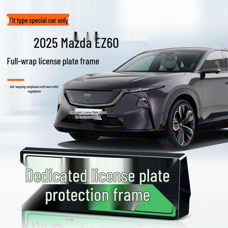 2025 Mazda EZ60 New Energy Vehicle Full-Coverage License Plate Frame, Green Plate Compatible.