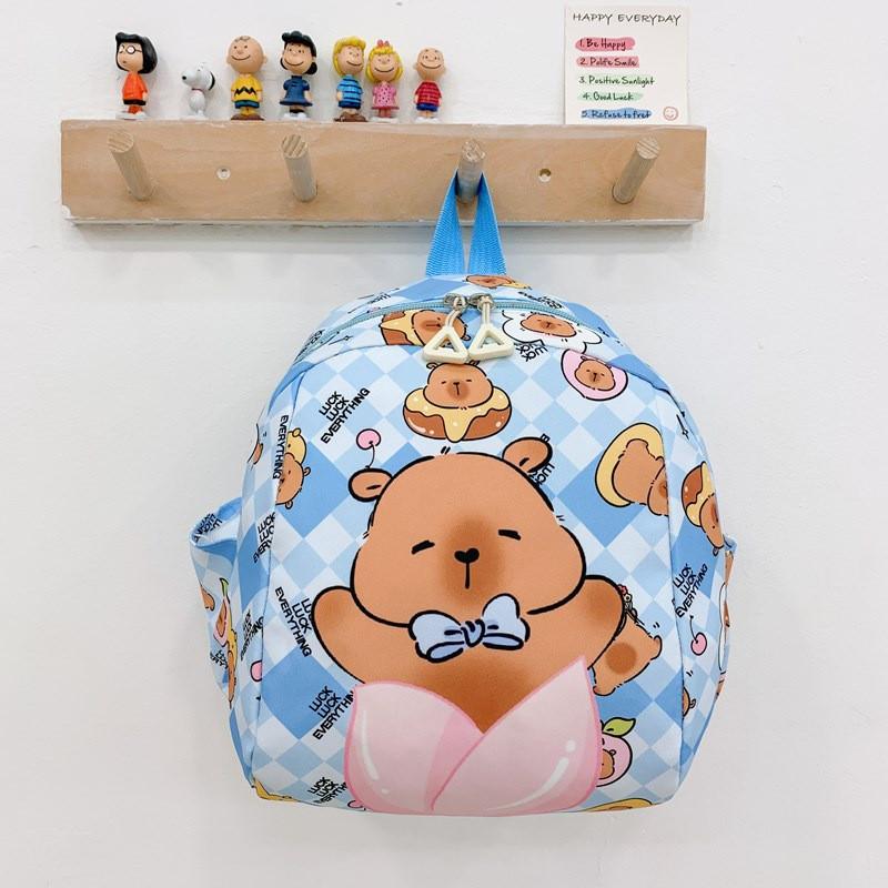 Animal Pattern Children Nylon Backpack With Cushioned Straps For Daycare