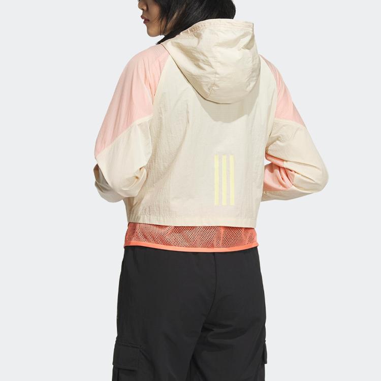 adidas Коллективная ветровка Neo Vibe с цветными блоками и капюшоном. Женская верхняя одежда Rock-Layer Sandstorm IA6724.