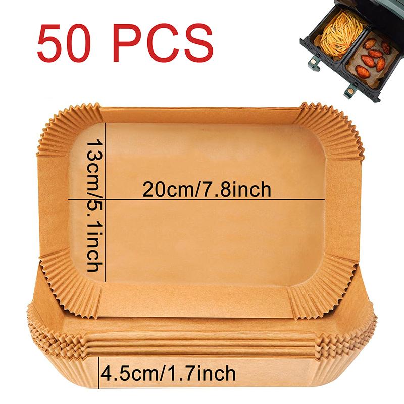Rectangle Disposable Air Fryer Paper Non-Stick Kitchen Baking Airfryer Mat Oilproof Barbecue Pad Baking Paper Liner Accessories