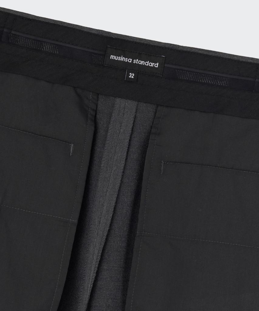 MUSINSA STANDARD Extra Wide Two-Tuck Hidden Elastic Waist Slacks [Medium Gray]