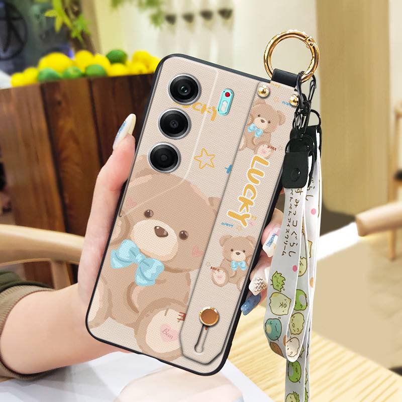 Милый противоударный чехол для телефона для Tecno Camon40 Pro 4G/5G/CM6/CM7 Задняя крышка Мультяшное кольцо Грязеотталкивающая Подставка Прочный