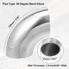 Universal  OD 2 inch 90 Degree Mandrel Bend Elbow Bend Exhaust Tube Pack of 2