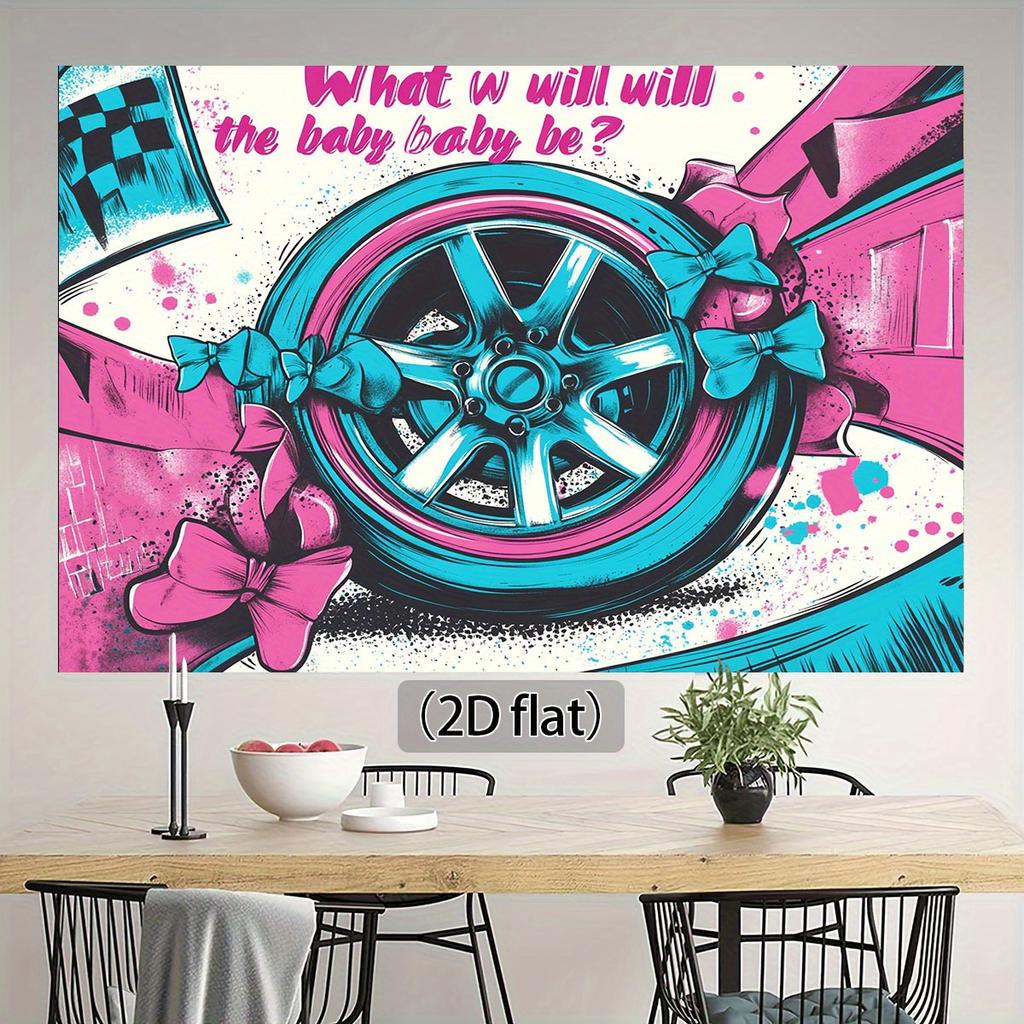 2D plane, 1 piece of gender revelation party background, suitable for baby parties and gender revelation decorations